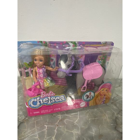 Barbie Chelsea Doll & Toy Horse Set, Includes Helmet Accessory & Saddle - Picture 1 of 1